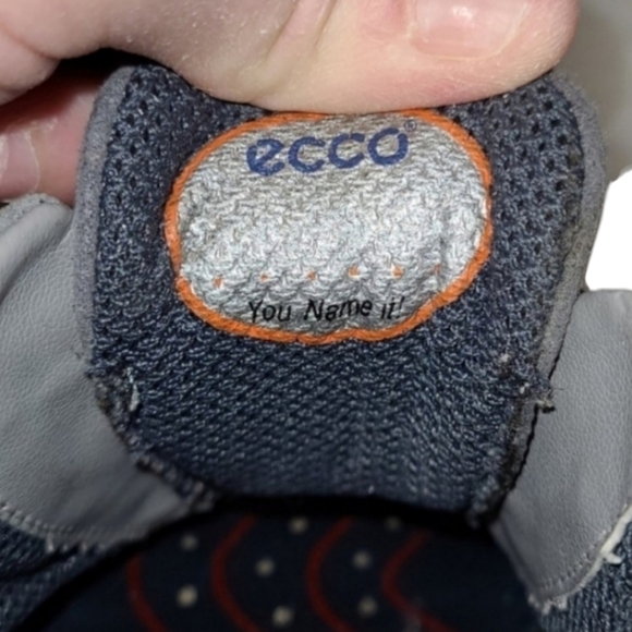 Ecco Childrens Grey blue Leather velcro Sneaker hiking shoes EU 28 USA 11 C - Picture 9 of 16